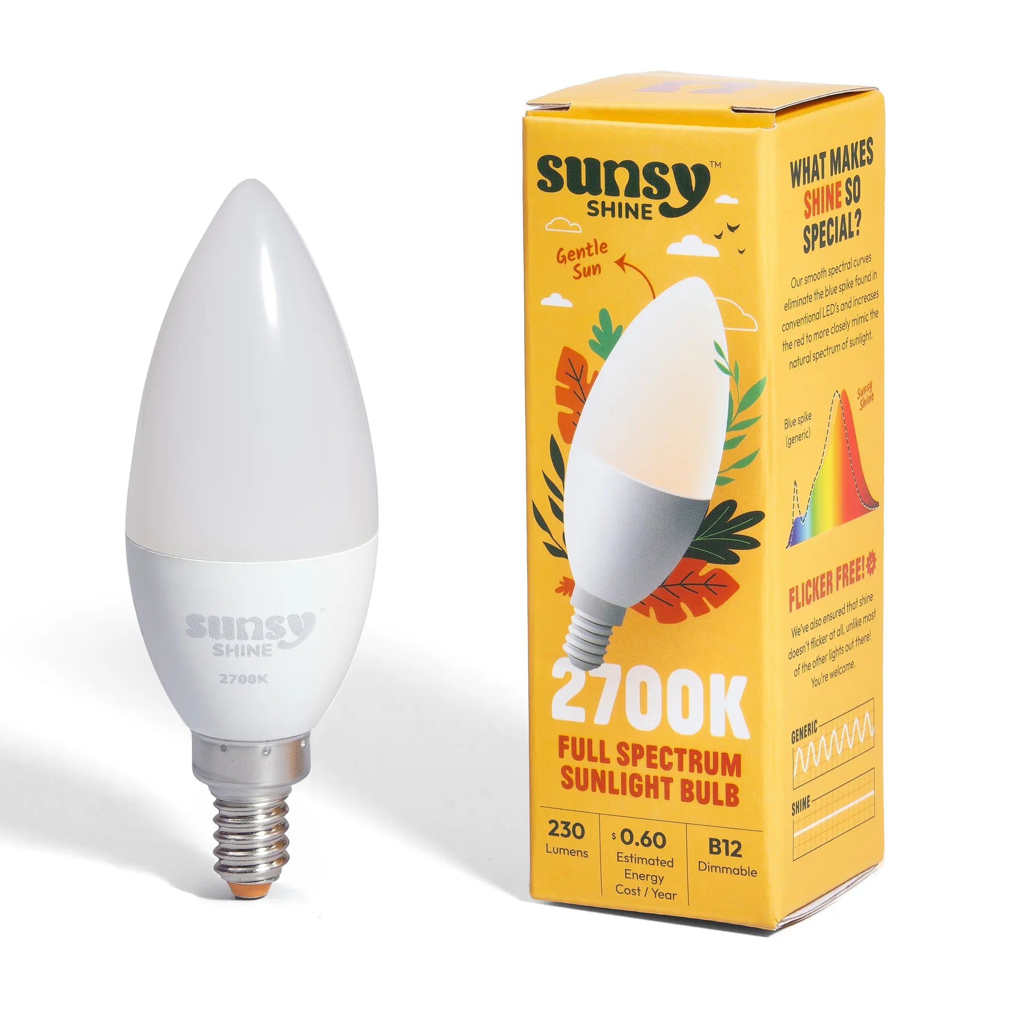 2700k b12 sitting upright next to its box on a white background#color-temperature_2700k