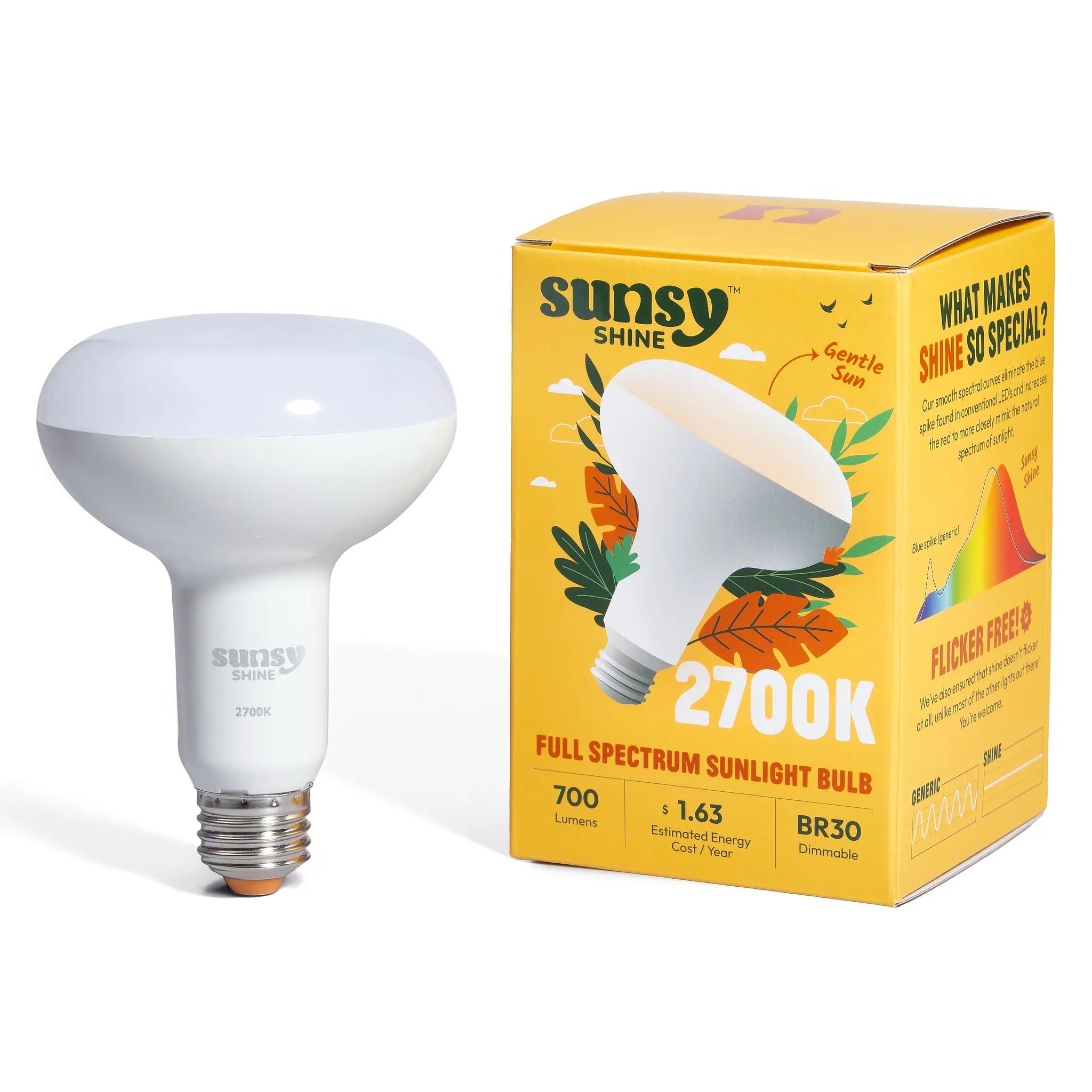 2700k br30 sitting upright next to its box on a white background#color-temperature_2700k